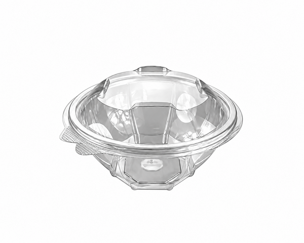 1000ml Clear Hinged Salad Bowl Round