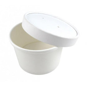 12oz Paper Soup Container and Lid White