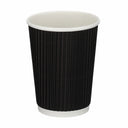 12oz Ripple Black Paper Cup