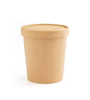 16oz Paper Soup Container with Lid Brown