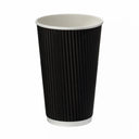 16oz Ripple Black Paper Cup