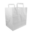 250 x White Paper Carrier Bags Extra Wide [260x260x170mm] - dwpackaging