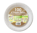 6" Paper Plate White