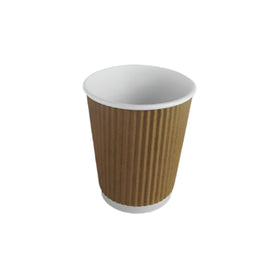 8oz Paper Coffee Cup Kraft Ripple