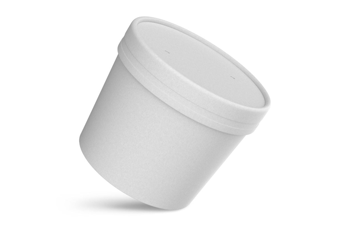 8oz Paper Soup Container with Lid White