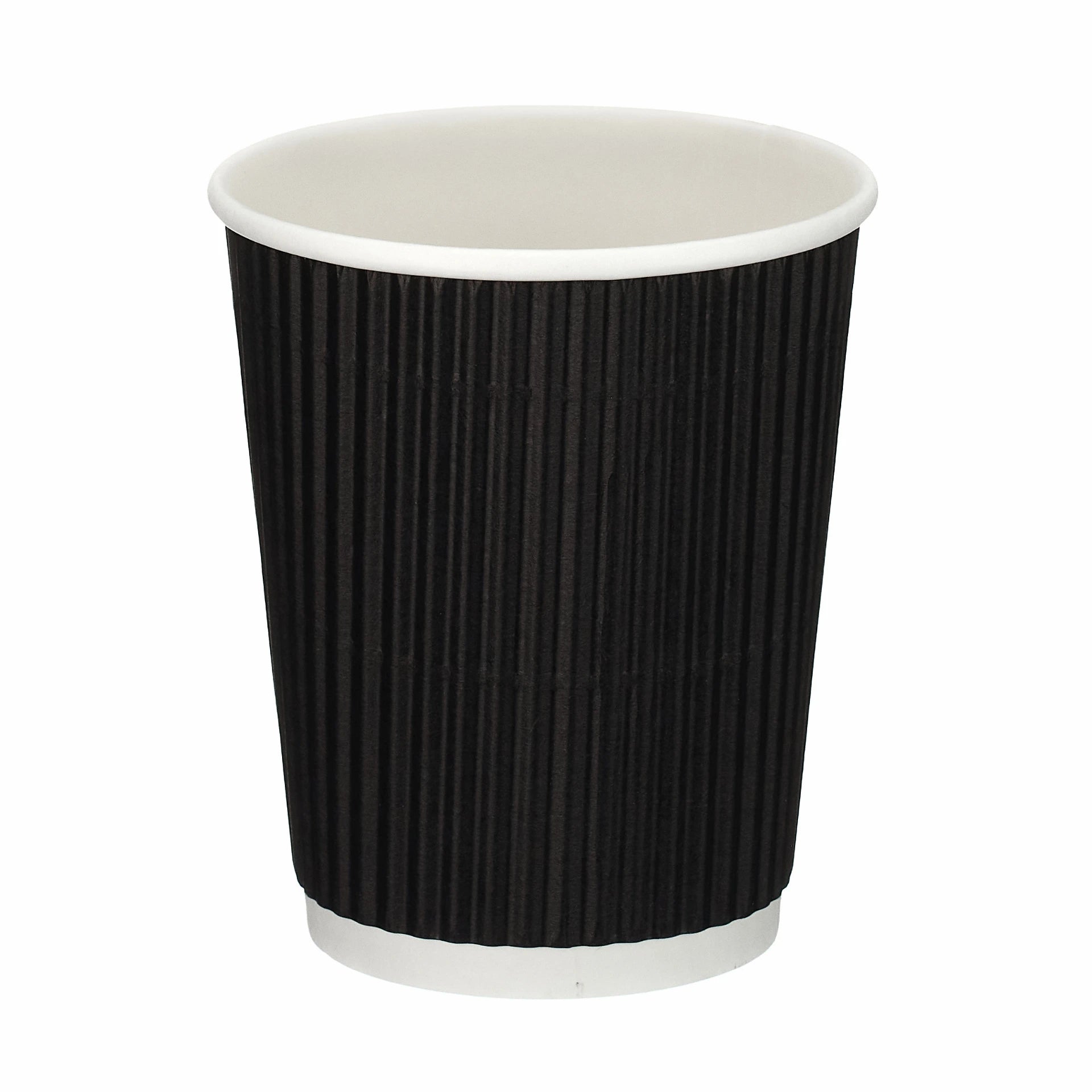 8oz Ripple Black Paper Cup