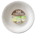 9" Paper Plate White