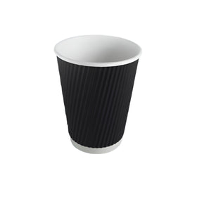 Black Ripple Paper Coffee Cup 12oz