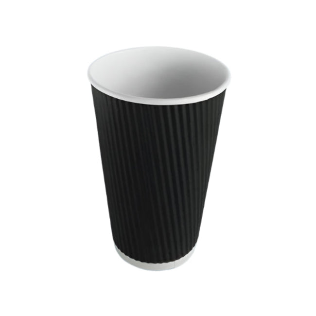 Black Ripple Paper Coffee Cup 16oz