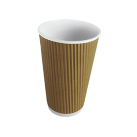 Kraft Ripple Paper Coffee Cup 16oz