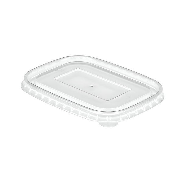 PET Lids For Rectangular Kraft Bowls