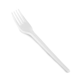 Plastic Fork White 1x1000