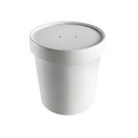 12oz White Paper Soup Container & Lid