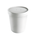 16oz White Paper Soup Container & Lid