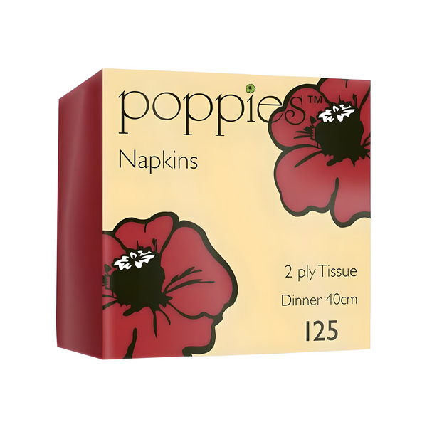 Poppies Red Napkin 40cm