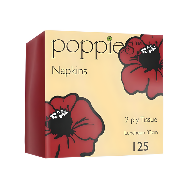 Poppies Red Napkin 33cm