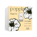 Poppies White Napkin Folded 40cm
