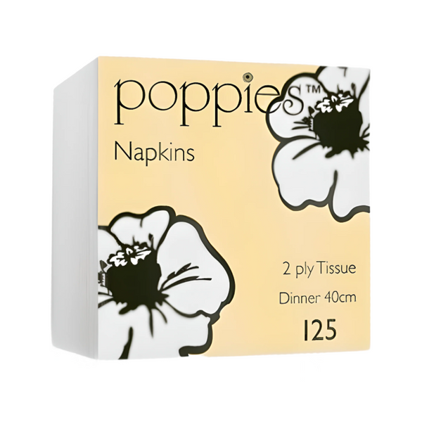 Poppies White Napkin 40cm