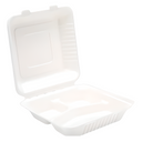 9" Bagasse 3-Comp Meal Box