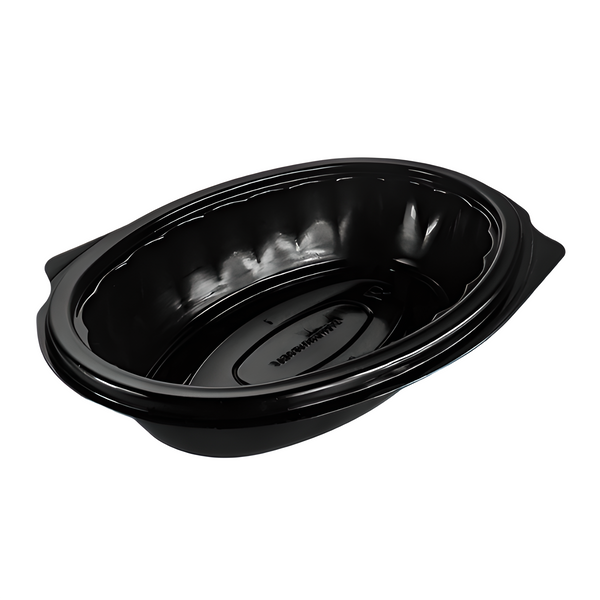 500ml Oval Microwave Container Black